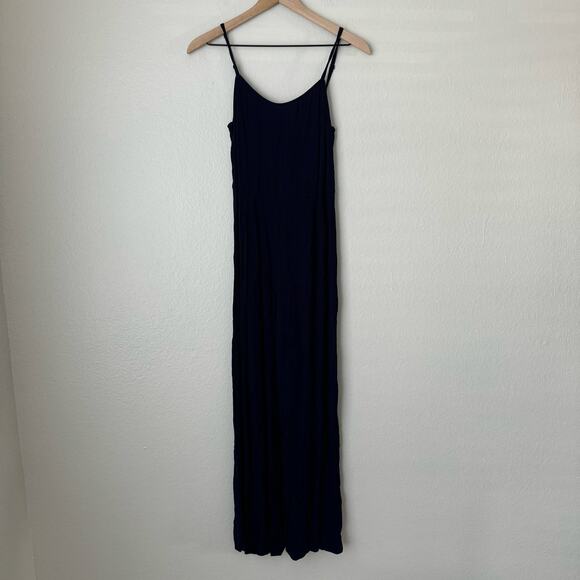 Forever 21 Womens Navy Blue Jumpsuit Spaghetti Strap Lace Back Romper Size Small - Picture 1 of 9